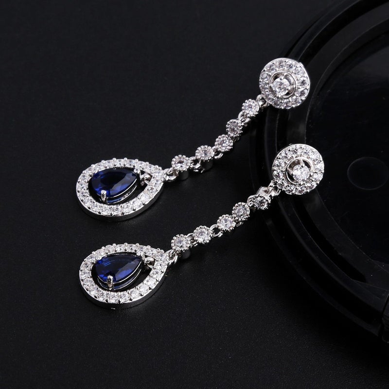 GULICX AAA Cubic Zirconia CZ Women's Party Jewelry Set Fashion Earrings Pendant Necklace Set Silver Tone - Image 4